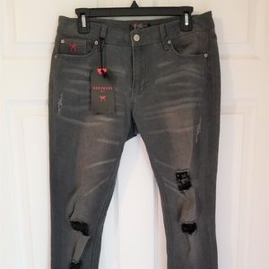 Red Jeans NYC Jr's Skinny Jeans NWT 11/12 Gray